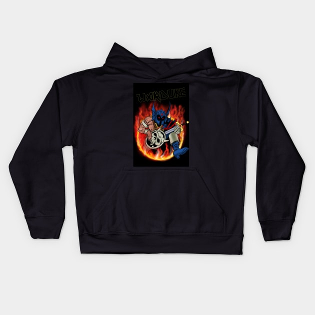 Through the fire Kids Hoodie by Rumble's Blue and Friends Too 